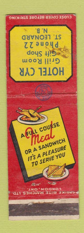 Matchbook Cover - Hotel Cyr St Leonard NB WORN