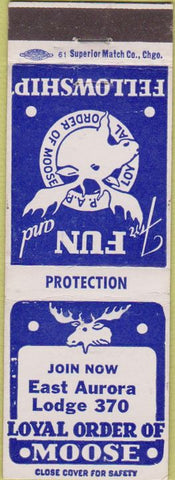 Matchbook Cover - Matchbook Cover Moose Lodge East Aurora NY