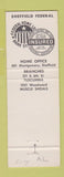 Matchbook Cover - Sheffield Federal Savings and Loan Tuscumbia Muscle Shoals AL