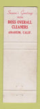 Matchbook Cover - Boss Overall Cleaners Anaheim CA Christmas WEAR