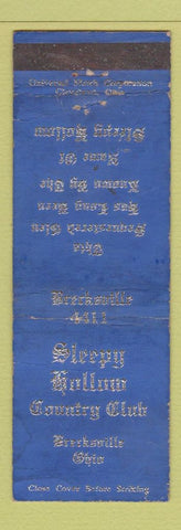 Matchbook Cover - Sleepy Hollow Country Club Brecksville OH WORN
