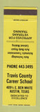 Matchbook Cover - Travis County Career School Austin TX