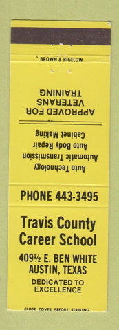Matchbook Cover - Travis County Career School Austin TX