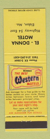 Matchbook Cover - Best Western El Donna Motel Eldon MO