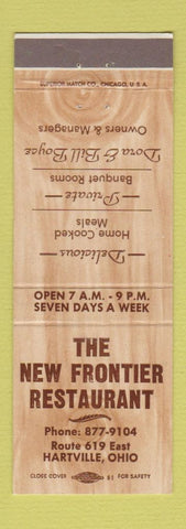 Matchbook Cover - New Frontier Restaurant Hartville OH