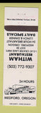 Matchbook Cover - Witham Restaurant Medford OR truck stop