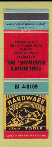 Matchbook Cover - Tomlinson's Hardware 1955