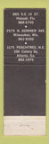 Matchbook Cover - Brothers Two Miami Milwaukee Atlanta WEAR