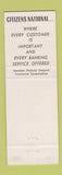 Matchbook Cover - Citizens National Bank New Castle PA