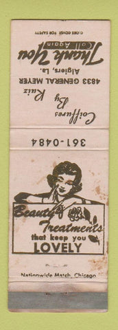 Matchbook Cover - Ruiz Salon Algiers LA WORN