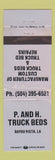 Matchbook Cover - P&H Truck Beds Bayou Vista LA WORN