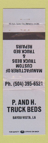 Matchbook Cover - P&H Truck Beds Bayou Vista LA WORN