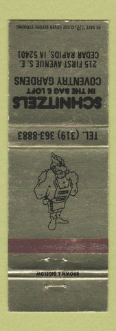 Matchbook Cover - Schnitzels Coventry Gardens Cedar Rapids IA