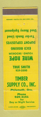 Matchbook Cover - Timber Supply Philomath OR WORN