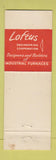 Matchbook Cover - Loftus Engineering Heat Treating Pittsburgh PA