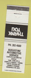 Matchbook Cover - Augustine Auto Service Greenfield WI WEAR