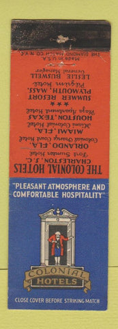 Matchbook Cover - Colonial Hotels Orlando Miami Houston WEAR