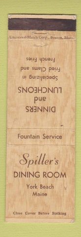Matchbook Cover - Spiller's Dining Room Y ork Beach ME WEAR