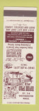 Matchbook Cover - The Old Mill Westminster MA
