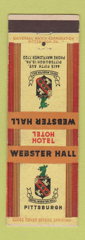 Matchbook Cover - Hotel Webster Hall Pittsburgh PA WEAR