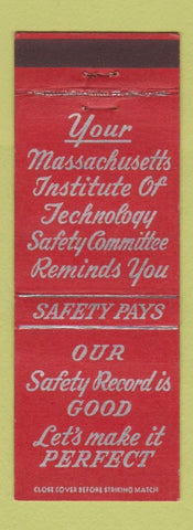 Matchbook Cover - Safety MIT Boston MA RED
