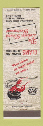 Matchbook Cover - Lobster Pound Restaurant Lincolnville Beach ME
