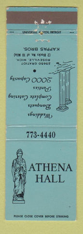 Matchbook Cover - Athena Hall Kappas Bros Roseville MI