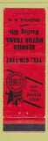 Matchbook Cover - Bernier Motor Trans Heating Oils Greenville NH