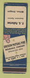 Matchbook Cover - FA Fullerton Insurance Milton OR SAMPLE