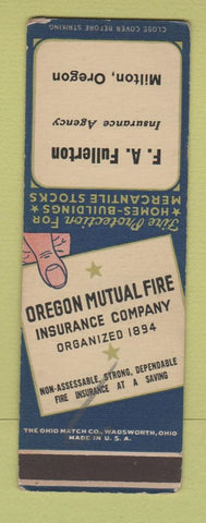 Matchbook Cover - FA Fullerton Insurance Milton OR SAMPLE