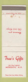 Matchbook Cover - True's Gifts Meredith NH WEAR