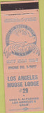 Matchbook Cover - Matchbook Cover Moose Lodge Los Angeles CA peach