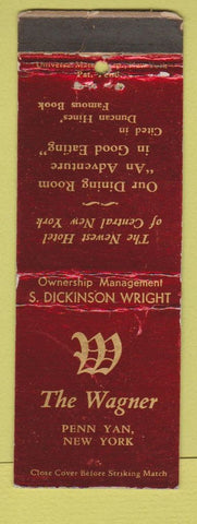 Matchbook Cover - The Wagner Penn Yan NY