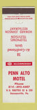 Matchbook Cover - Penn Alto Motel Duncansville PA WEAR