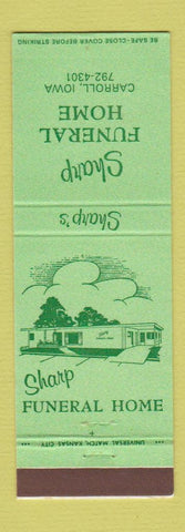 Matchbook Cover - Sharp Funeral Home Carroll IA