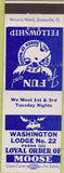 Matchbook Cover - Matchbook Cover Moose Lodge Washington PA