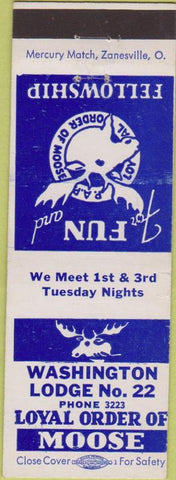 Matchbook Cover - Matchbook Cover Moose Lodge Washington PA