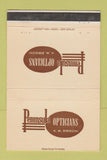Matchbook Cover - Peninsula Opticians Redwood City San Mateo CA WORN 40 Strike