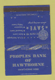 Matchbook Cover - Peoples Bank of Hawthorne WEAR 40 Strike