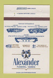 Matchbook Cover - Alexander Funeral Homes Evansville IN 40 Strike