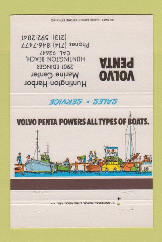 Matchbook Cover - Volvo Penta Boat Motors Huntington Beach CA 40 Strike