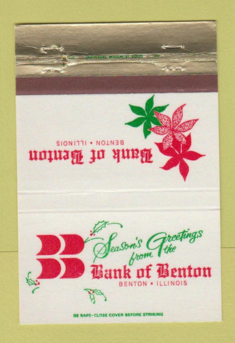 Matchbook Cover - Bank of Benton IL Christmas 40 Strike