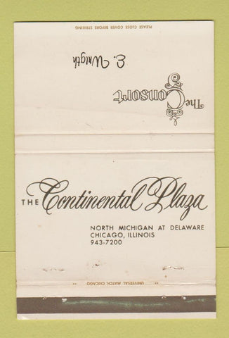 Matchbook Cover - The Consort Continental Plaza Chicago IL WEAR 40 Strike