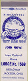 Matchbook Cover - Matchbook Cover Moose Lodge Jackson OH