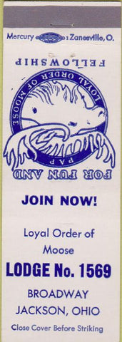 Matchbook Cover - Matchbook Cover Moose Lodge Jackson OH