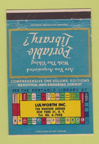 Matchbook Cover - Lulworth New York City books WEAR 40 Strike