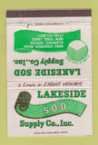 Matchbook Cover - Lakeside SOD Supply turf grass Clarence Center NY 40 Strike