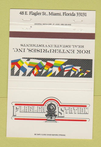 Matchbook Cover - Flagler Station Rok Enterprises Miami FL 40 Strike