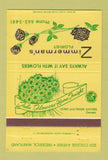Matchbook Cover - Zimmerman's Florist Flowers Frederick MD 40 Strike