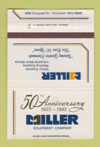 Matchbook Cover - Miller Equipment Company Cincinnati OH 1983 40 Strike
